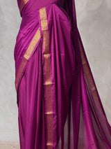 Wine Semi mysore crepe Silk Saree - PBRMJ3H