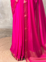 Magenta Semi mysore crepe Silk Saree - PBRMJ3E