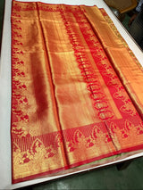 Red Tissue Kanchipuram saree- PBRIDEK11A