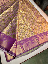 Violet Tissue Kanchipuram saree- PBRIDEK11B