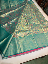 Peacock Green Tissue Kanchipuram saree- PBRIDEK16A