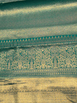 Peacock Green Tissue Kanchipuram saree- PBRIDEK16A