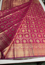 Magenta Tissue Kanchipuram saree- PBRIDEK18A