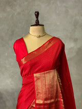 Red Pure Viscose Silk Saree - PBRATH3C