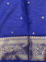 Royal Blue banarasi semi tusser Silk Saree - PBRMM1E