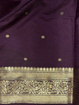 Violet banarasi semi tusser Silk Saree - PBRMM1