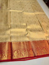 Off white and Rani Pink Tissue Kanchipuram saree- PBRIDEK3E