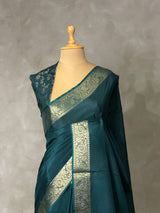 Peacock blue Pure Viscose Silk Saree - PBRATH4G