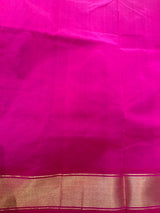 Green and rani Pink Handloom silk cotton saree - PBRMH2C