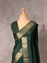 Bottle Green Green Pure Viscose Silk Saree - PBRATH4D