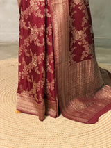 Maroon Banarasi georgette Saree - PBRFA1H