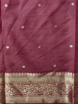 Onion Pink banarasi semi tusser Silk Saree - PBRMM1H