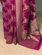 Wine Banarasi georgette Saree - PBRFA1G