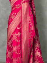 Rani Pink Banarasi georgette Saree - PBRFA1B