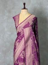 Dark Lavender Banarasi georgette Saree - PBRFA1F