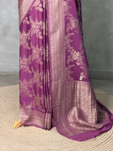 Dark Lavender Banarasi georgette Saree - PBRFA1F