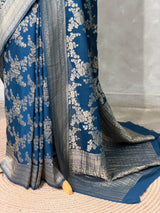 Teal Blue Banarasi georgette Saree - PBRFA1C