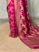 LIght wine Shade Banarasi georgette Saree - PBRFA1A
