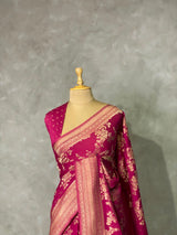 LIght wine Shade Banarasi georgette Saree - PBRFA1A