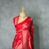 Red Banarasi georgette Saree - PBRFA1D