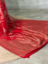 Red Banarasi georgette Saree - PBRFA1D