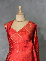 Orange Banarasi Satin silk Saree - PBRMM2H