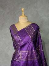 Violet Banarasi Satin silk Saree - PBRMM2G