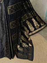 BlackPink Banarasi Satin silk Saree - PBRMM2B