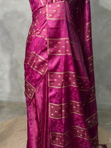 Dark wine Banarasi Satin silk Saree - PBRMM2C