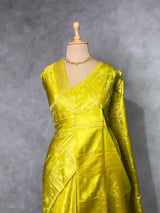 Lime Green Banarasi Satin silk Saree - PBRMM2F