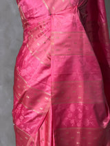 PeachishPink Banarasi Satin silk Saree - PBRMM2A