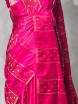 Rani Pink Banarasi Satin silk Saree - PBRMM2