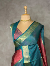 Mauve pink semi banarasi Saree - PFAZ24