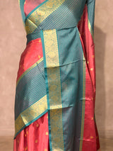 Mauve pink semi banarasi Saree - PFAZ24