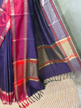 Bluish violet semi banarasi Saree - PIH100