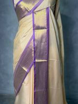 Pastal yellow semi banarasi Saree - PIH102