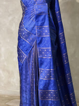 Royal Blue Banarasi Satin silk Saree - PBRMM2J