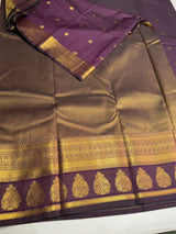 Deep Purple Semi kanchipuram silk saree- PSSRN1