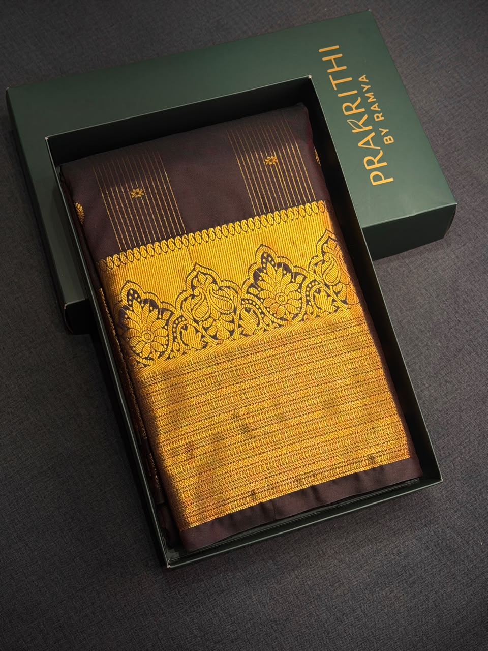Brown Semi kanchipuram silk saree- PSSRN5