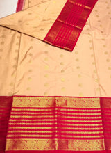 Sandal and reddish Pink Semi kanchipuram silk saree- PSSRN6