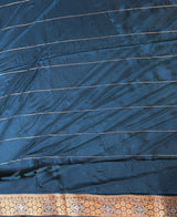 Teal Blue Banarasi Crape silk saree - PBRHC3D