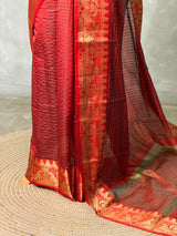 Maroon semi banarasi silk saree- AISHN2F