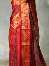 Maroon semi banarasi silk saree- AISHN2F
