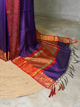 Violet semi banarasi silk saree- AISHN2D