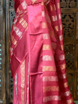 Mauve Pink Banarasi Crape silk saree - PBRHC3C