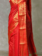 Maroon red semi banarasi silk saree- AISHN2B