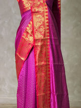 Magenta semi banarasi silk saree- AISHN2