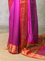 Magenta semi banarasi silk saree- AISHN2
