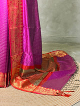 Magenta semi banarasi silk saree- AISHN2