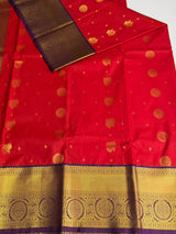 Red and violet Semi kanchipuram silk saree- PSSRN8